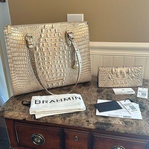Sugar Cane Brahmin Anywhere Tote & Ady Wallet